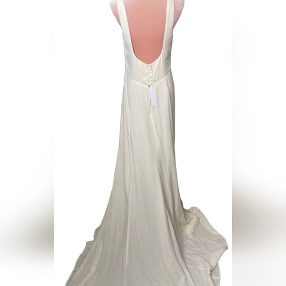 REFORMATION NWT LECCE Dress Ivory Silk Bridal Tie Wedding US0/ US 4 - Picture 10 of 13